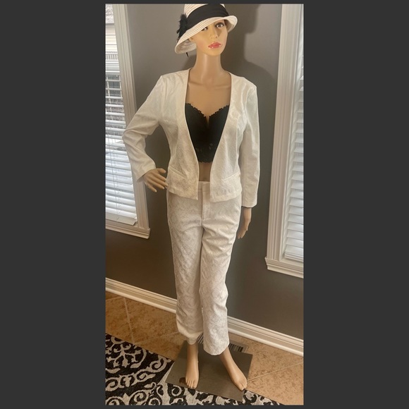 NWT Guess Womens Laney Ivory Pant Suit, Size Large/30 - Picture 1 of 6